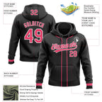 Custom Stitched Black Neon Pink-White Baseball Pullover Sweatshirt Hoodie