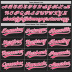 Custom Stitched Black Neon Pink-White Baseball Pullover Sweatshirt Hoodie