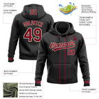 Custom Stitched Black Maroon-Cream Baseball Pullover Sweatshirt Hoodie