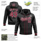 Custom Stitched Black Cardinal-White Baseball Pullover Sweatshirt Hoodie