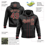 Custom Stitched Black Burgundy-Cream Baseball Pullover Sweatshirt Hoodie