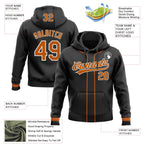 Custom Stitched Black Texas Orange-White Baseball Pullover Sweatshirt Hoodie