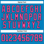 Custom Blue Pink-Black Hockey Lace Neck Jersey