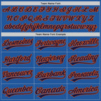 Custom Blue Navy-Orange Authentic Throwback Baseball Jersey