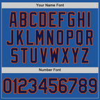 Custom Blue Navy-Orange Authentic Throwback Baseball Jersey