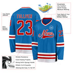 Custom Blue Red-White Hockey Jersey