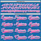Custom Blue Pink-White Hockey Jersey