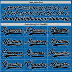 Custom Blue Black-Gray Hockey Jersey