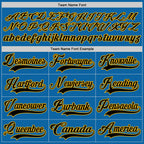 Custom Blue Black-Gold Hockey Jersey