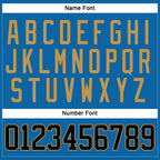 Custom Blue Black-Old Gold Hockey Jersey