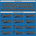 Custom Blue Navy-Old Gold Hockey Jersey