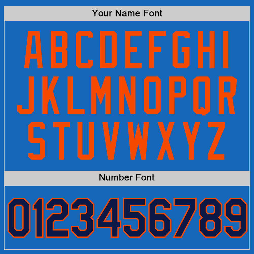 Custom Blue Navy-Orange Authentic Throwback Basketball Jersey