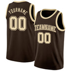 Custom Brown Cream Authentic Basketball Jersey