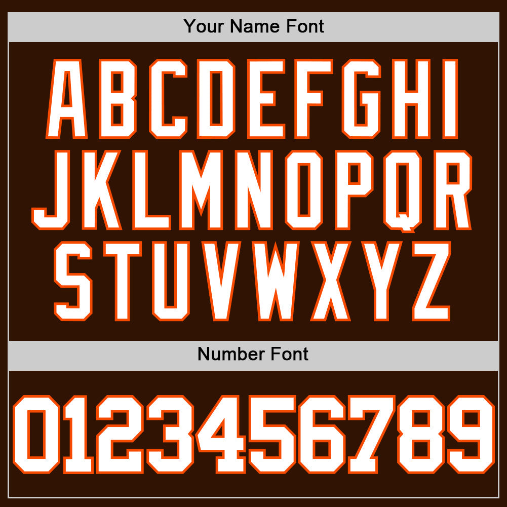 Custom Brown White-Orange Authentic Basketball Jersey