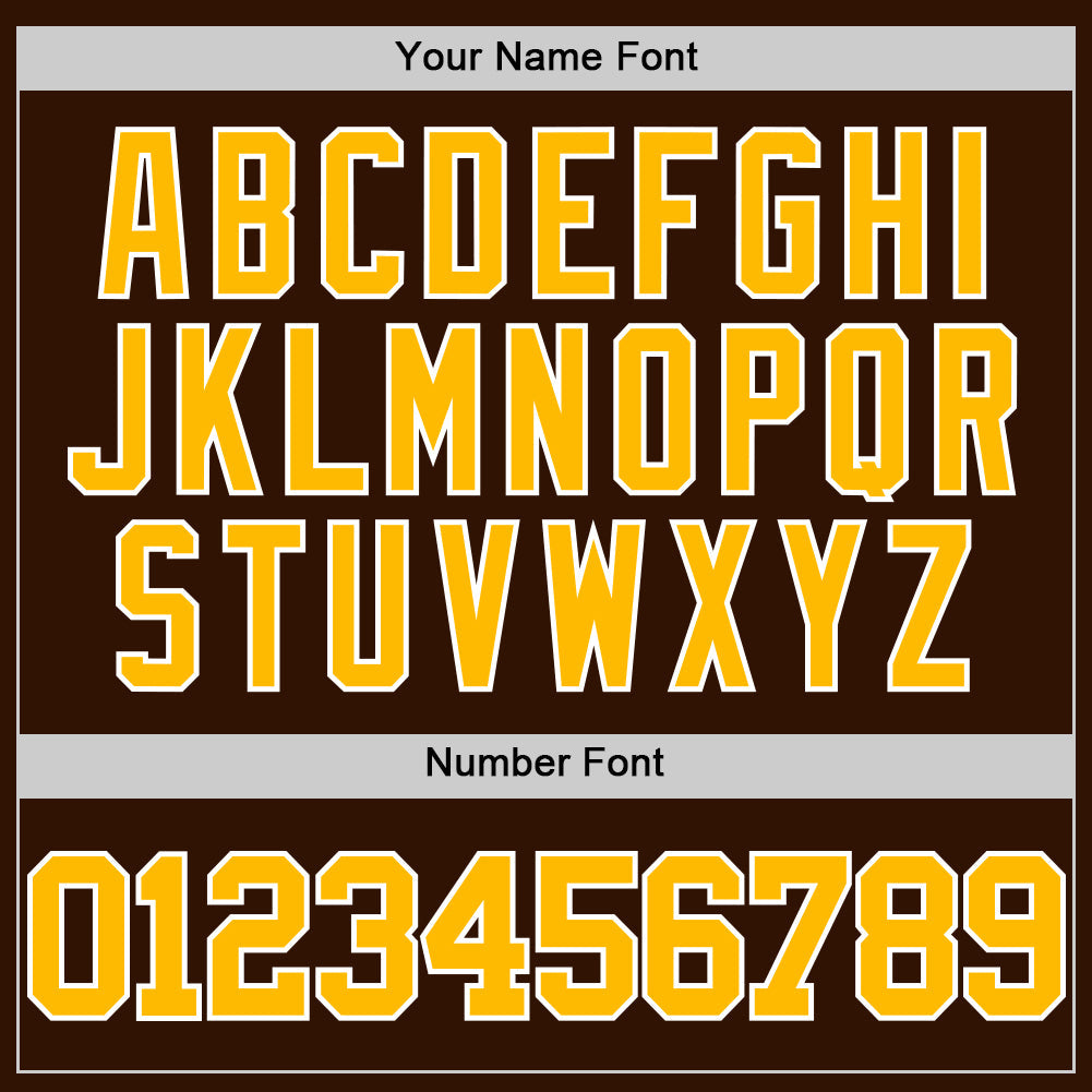 Custom Brown Gold-White Authentic Basketball Jersey