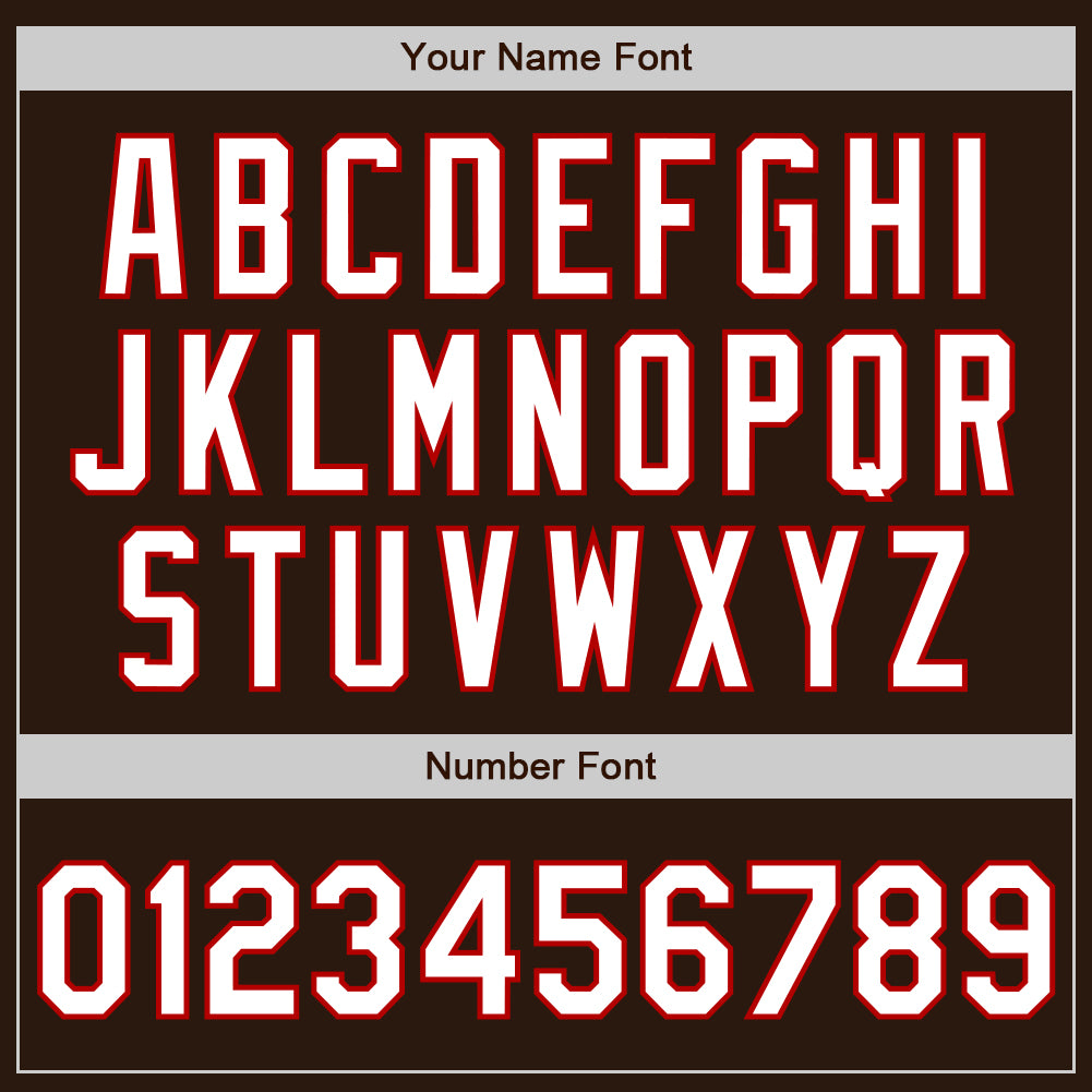 Custom Brown White-Red Authentic Baseball Jersey