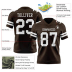 Custom Brown White Authentic Football Jersey
