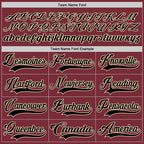 Custom Burgundy Black-Cream Hockey Lace Neck Jersey