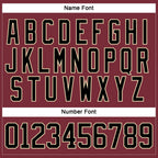 Custom Burgundy Black-Cream Hockey Lace Neck Jersey