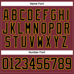 Custom Burgundy Black-Gold Hockey Lace Neck Jersey