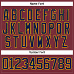 Custom Burgundy Navy-Gold Hockey Lace Neck Jersey