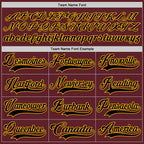 Custom Burgundy Black-Gold Hockey Jersey