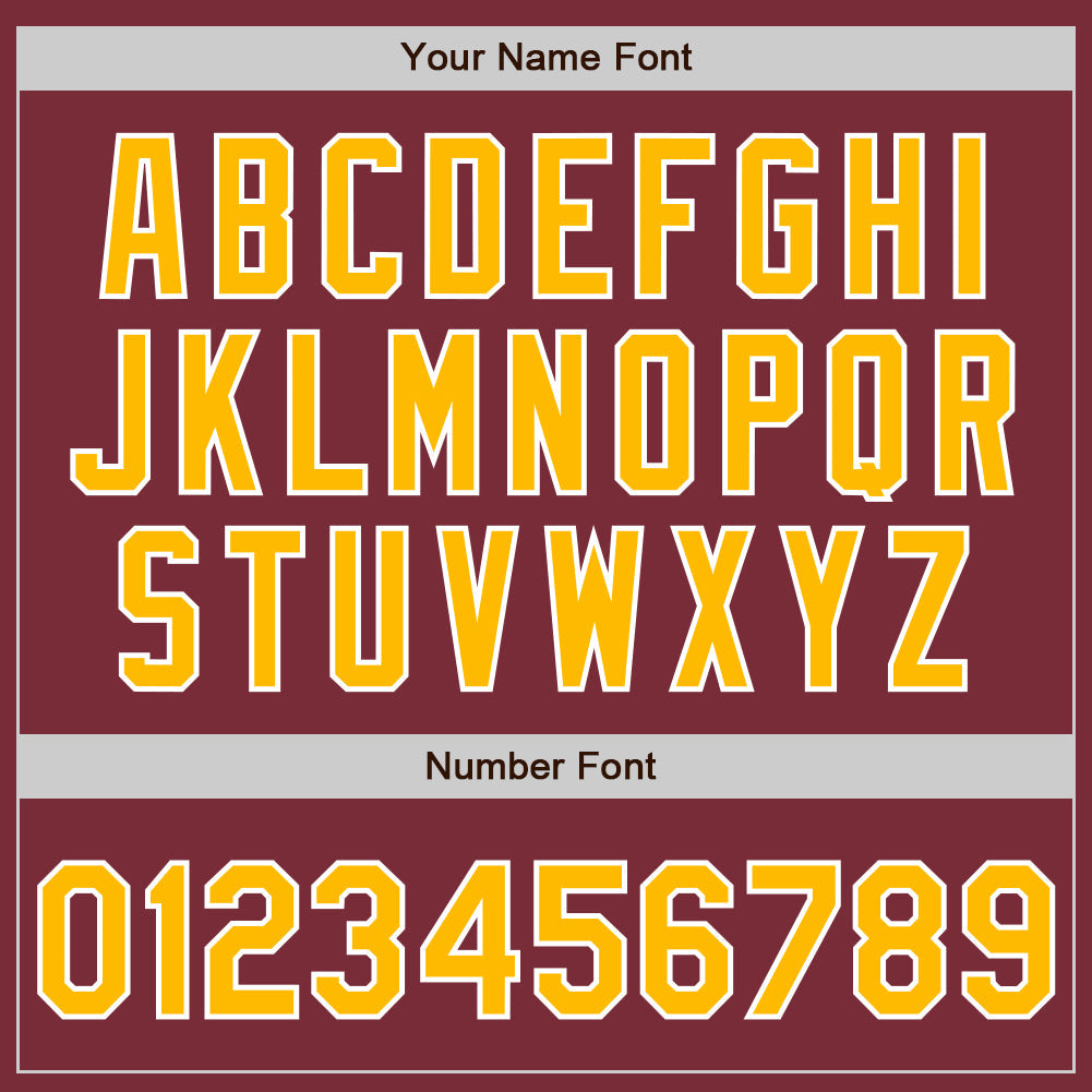Custom Burgundy Gold-White Authentic Baseball Jersey