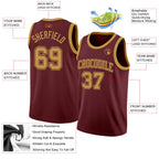 Custom Burgundy Old Gold Authentic Basketball Jersey