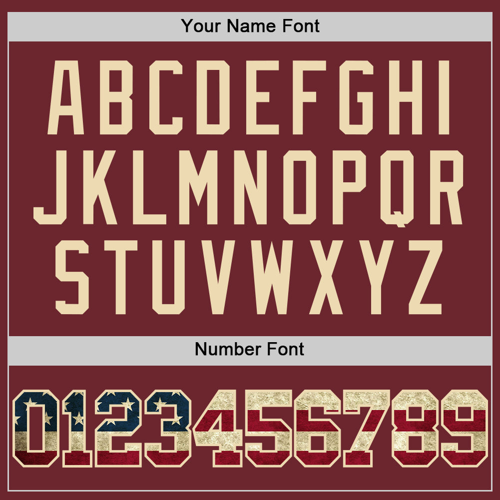 Custom Burgundy Vintage USA Flag-Cream Authentic Basketball Jersey