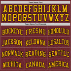 Custom Burgundy Black-Gold Authentic Basketball Jersey