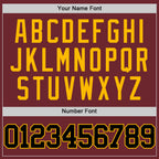 Custom Burgundy Black-Gold Authentic Basketball Jersey