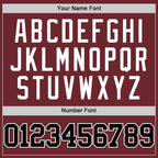 Custom Burgundy Black-White Authentic Basketball Jersey