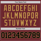 Custom Burgundy Black-Old Gold Authentic Basketball Jersey