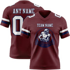 Custom Burgundy White-Navy Authentic Football Jersey