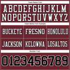 Custom Burgundy Black-White Authentic Football Jersey
