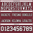 Custom Burgundy White-Black Authentic Football Jersey