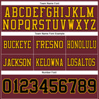 Custom Burgundy Black-Gold Authentic Football Jersey