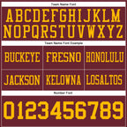 Custom Burgundy Gold Authentic Football Jersey