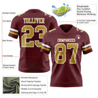 Custom Burgundy Old Gold-White Authentic Football Jersey