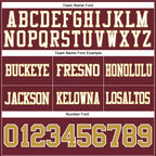 Custom Burgundy Old Gold-White Authentic Football Jersey
