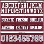 Custom Burgundy Gray-White Authentic Football Jersey