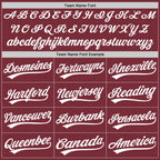 Custom Stitched Burgundy White-Burgundy Baseball Pullover Sweatshirt Hoodie