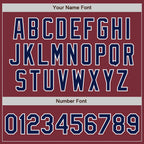 Custom Stitched Burgundy Navy-White Baseball Pullover Sweatshirt Hoodie
