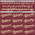 Custom Stitched Burgundy Cream-Burgundy Baseball Pullover Sweatshirt Hoodie