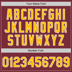 Custom Stitched Burgundy Gold-White Baseball Pullover Sweatshirt Hoodie