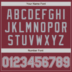 Custom Stitched Burgundy Gray-White Baseball Pullover Sweatshirt Hoodie