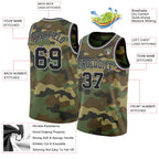 Custom Camo Black-Gray Authentic Salute To Service Basketball Jersey