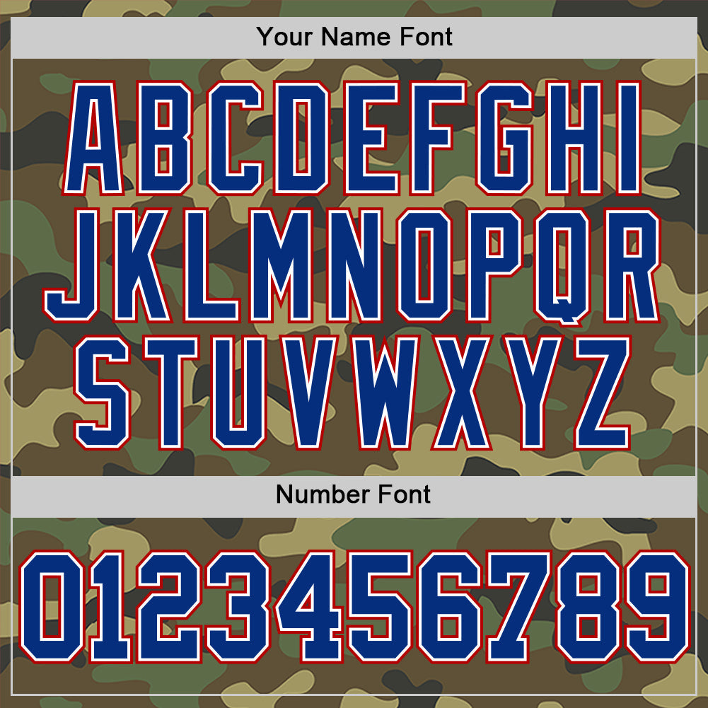 Custom Camo Royal White-Red Authentic Salute To Service Basketball Jersey