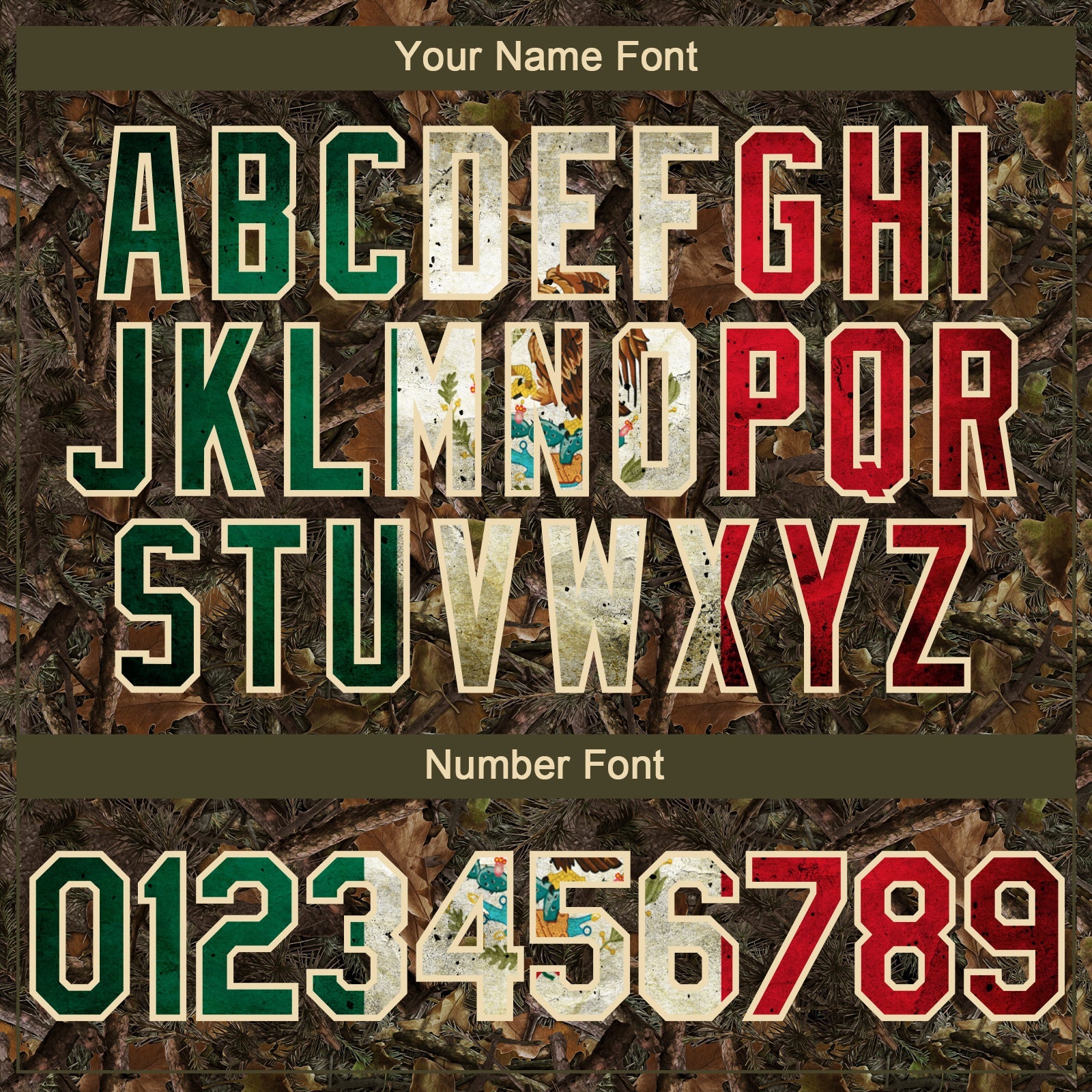 Custom Camo Vintage Mexican Flag-Cream 3D Woodland Camo Authentic Salute To Service Baseball Jersey