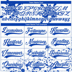 Custom Camo Thunder Blue-White Splash Hockey Lace Neck Jersey